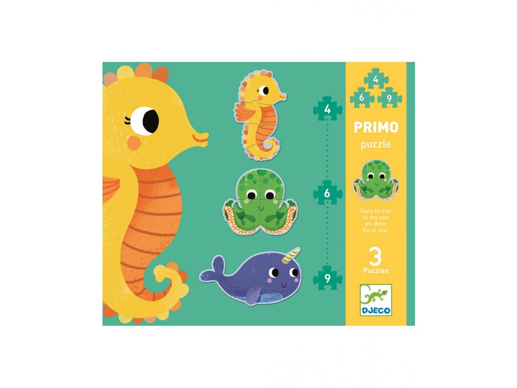 Primo puzzle: 3 Zvieratká v mori (19 veľkých dielikov)