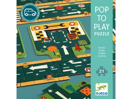 Pop to play puzzle: Cesty (skladacia dráha na hranie - 21 dielikov)