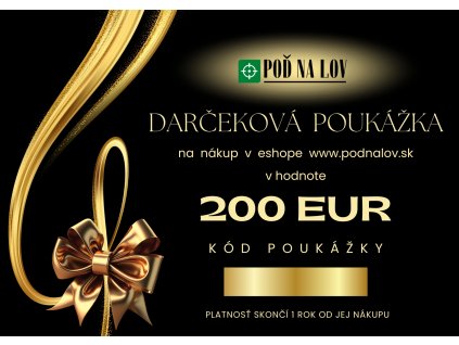 Elektronická darčeková poukážka na nákup tovaru v hodnote 200 €