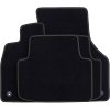 Velurové autokoberce PREMIUM černé s barevným prošitím pro Dacia Duster (2010 - 2013) - 2WD (Barva prošití Modrá)