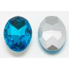 Skleněný kabošon 8x10mm -Akvamarín