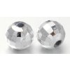 Fazetované akrylové korálky pokovené 10 mm - stříbrná