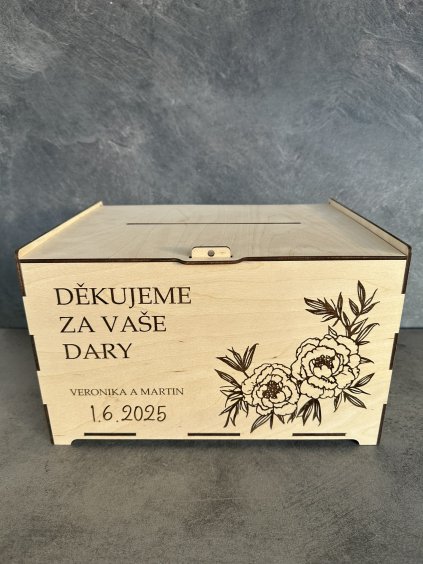 Truhla na svatební dary-růže