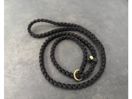 Výstavné vodítko z paracordu s biothanovou stopkou 110 cm- Black