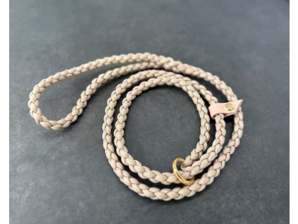 Výstavné vodítko z paracordu s biothanovou stopkou 110 cm- Cafe Latte