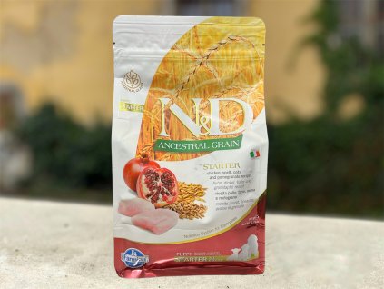 Farmina N&D dog AG puppy starter all breeds, chicken, spelt, oats & pomegrante 0,8 kg