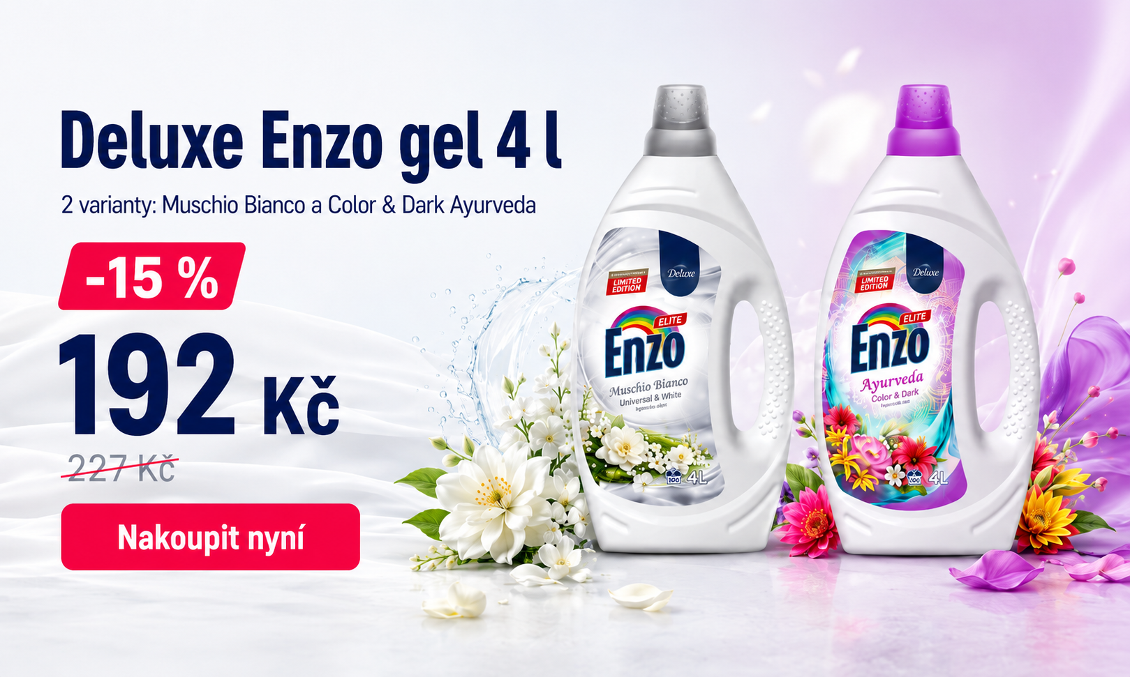 Deluxe Enzo gel 4L 6in1 Elite Universal Muschio Bianco a Color & Dark Ayurveda