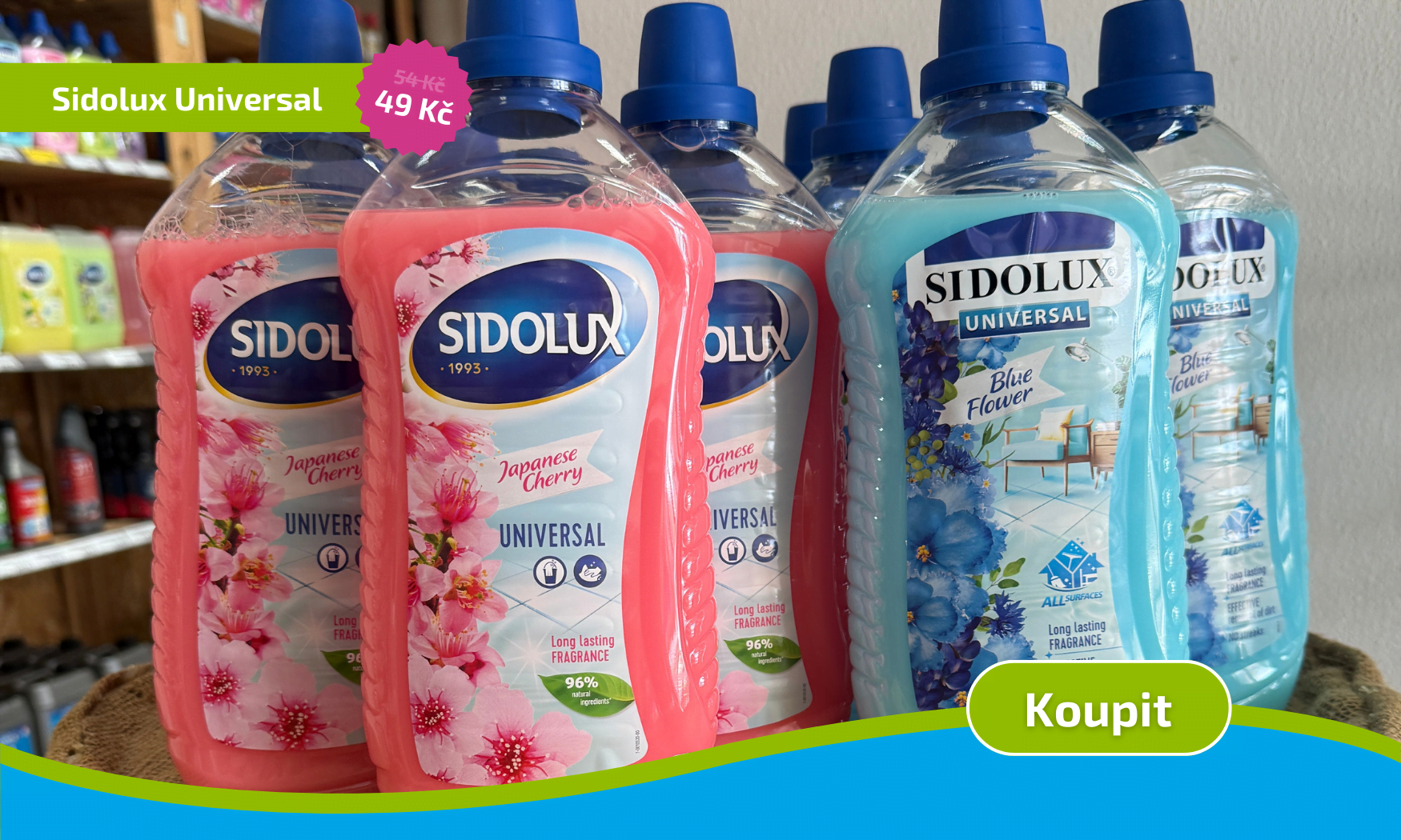 SIDOLUX Universal Blue flower a Japanese cherry 1 l ve slevě