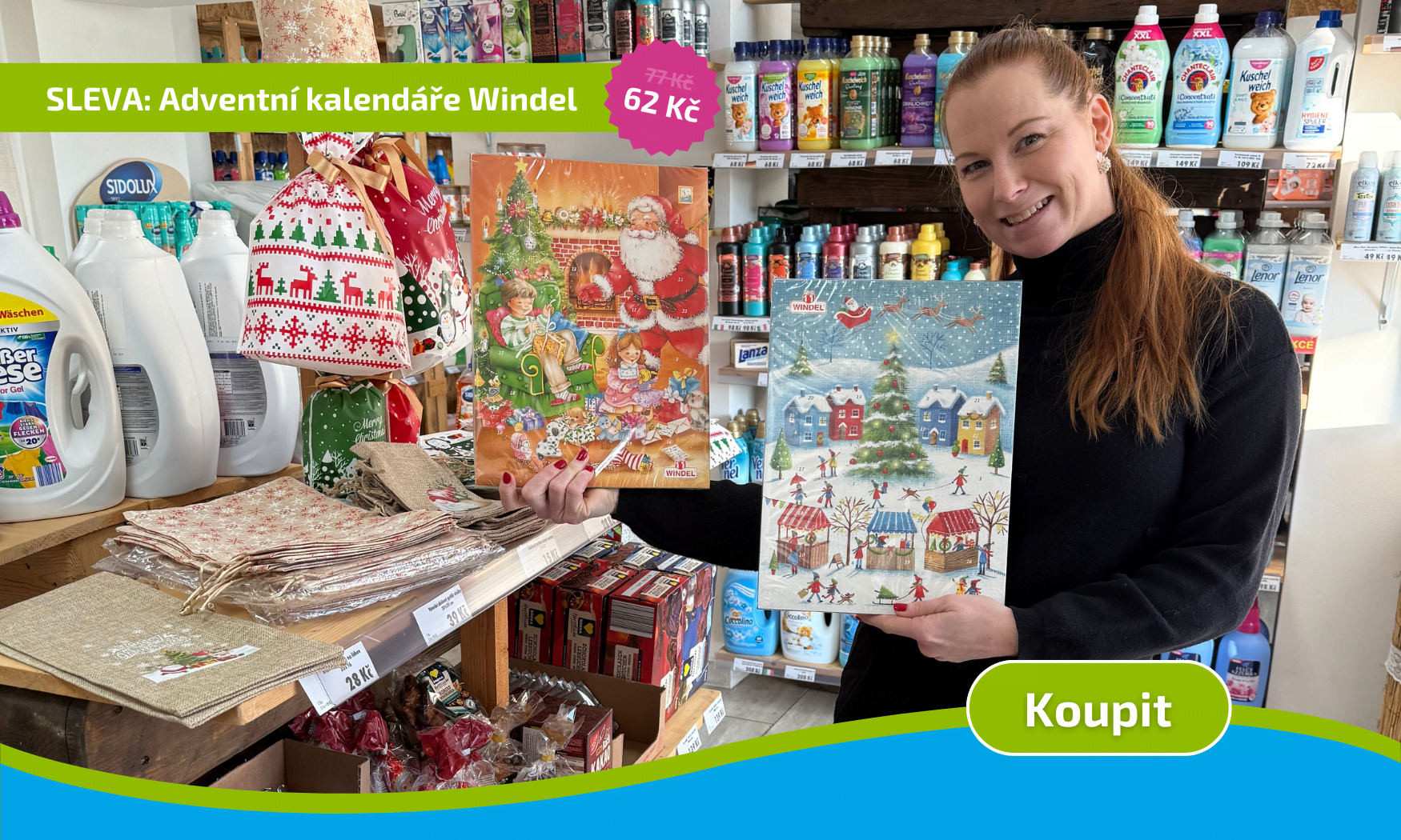 Windel Vánoční adventní kalendář pro děti na Vánoce 75g