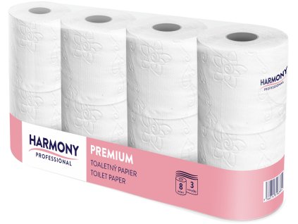 HARMONY PREMIUM  toaletní papír 3 - vrstvý, bílý, 7x8 rolí