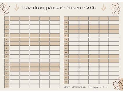 Rodinný prázdninový plánovač 2026