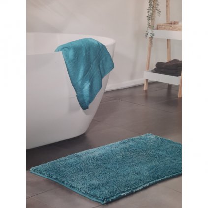 Žinylkový kobereček do koupelny 60 × 100 cm ‒ tmavě tyrkysový