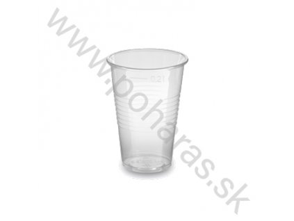 Plastový pohár (PP) priehľadný o70mm 200ml [100ks]