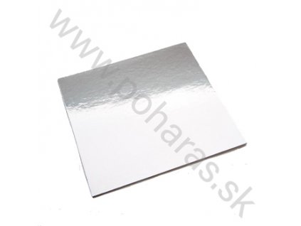 Szögletes tortapapír tálca ezüst [30,5x30,5cm]