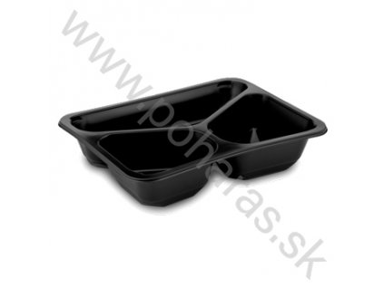 Menu misa (PP) na zatavovanie 3-dielna čierna  lite 22,7x17,8x5cm [50ks]