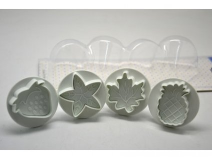Fondant - marcipán kiszúró gyümolcs és levél [4db]