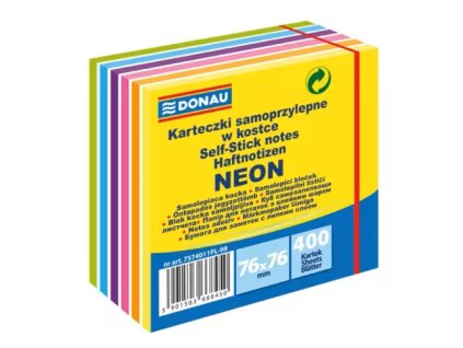 Bloček DONAU 6 neonových farieb 76x76 mm