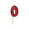 Sviečka červená bodkovaná - čísla 0-9