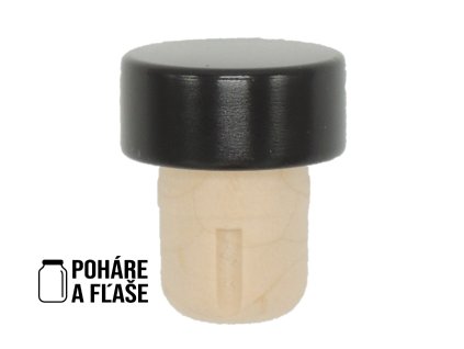 Plastový uzávěr HŘÍBEK PRŮMĚR 19 mm ČERNÁ HLAVA