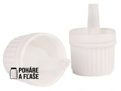 Uzávěr bílý s pojistným kroužekm a vertikálním kapátkem