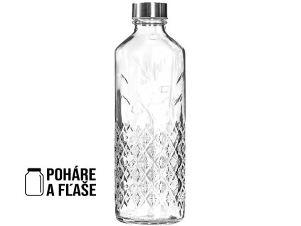 Lahev zdobená se zátkou 1000 ml čirá