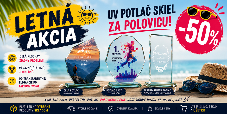Sklenené trofeje, farebná potlač - leto akcia| Poharebest.sk