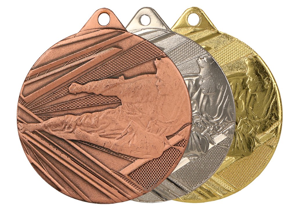 Zlatá, strieborná a bronzová medaila Karate 