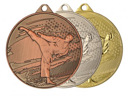 Zlatá, strieborná a bronzová medaila Karate 