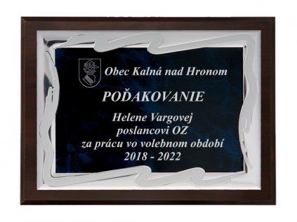 538 4 538 4 modro strieborny kovovy diplom na dreve