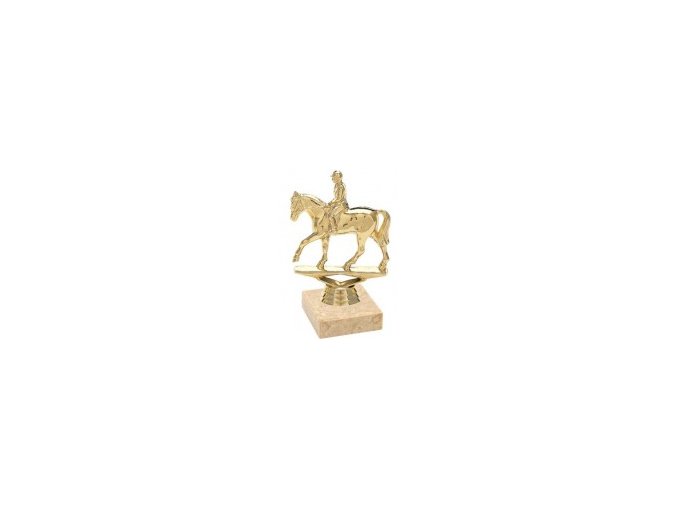 Figurka zlatá kůň s jezdcem