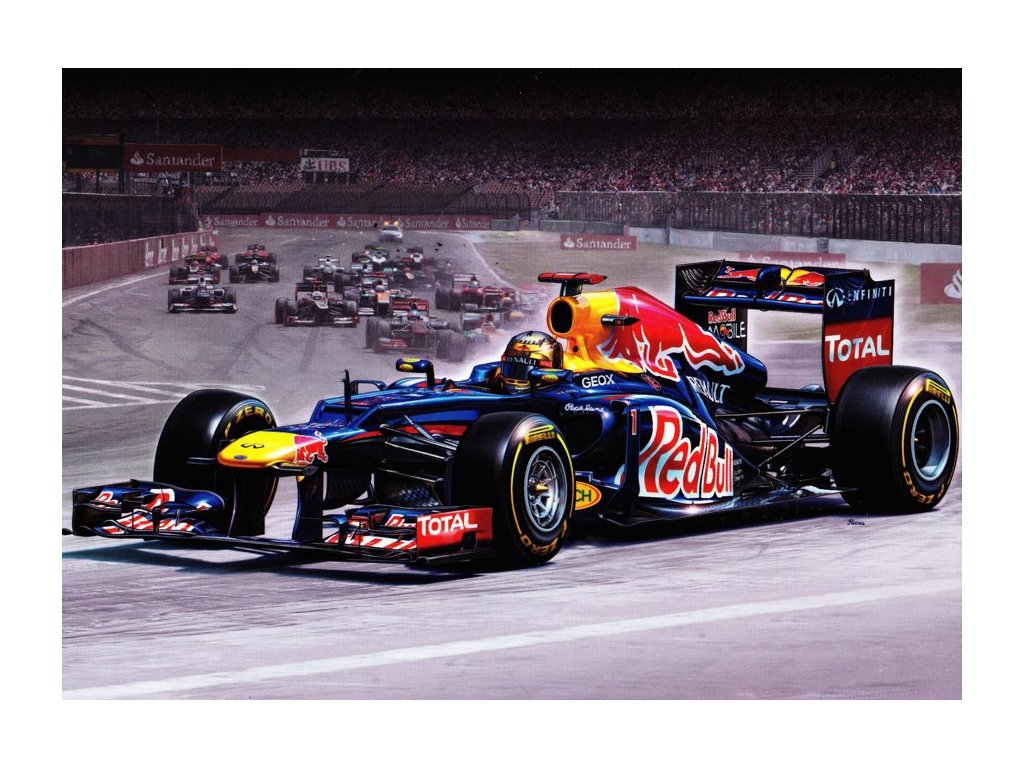 Pohlednice formule Red Bull Racing RB8 "Sebastian Vettel"