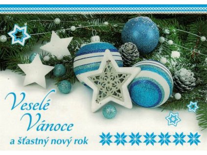 Pohlednice Vánoční - modrá