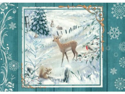 Pohlednice Vánoční lesní zvířátka
