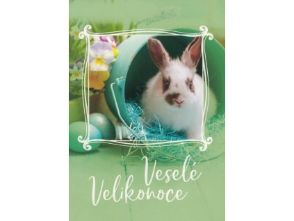 Pohlednice Veselé Velikonoce - králíček