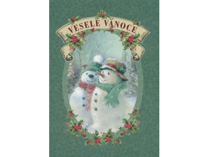 Pohlednice Veselé Vánoce - sněhuláčci