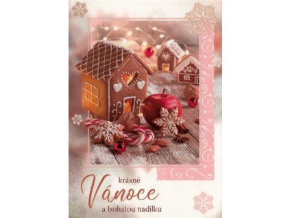 Pohlednice vánoční - Perníčková chaloupka