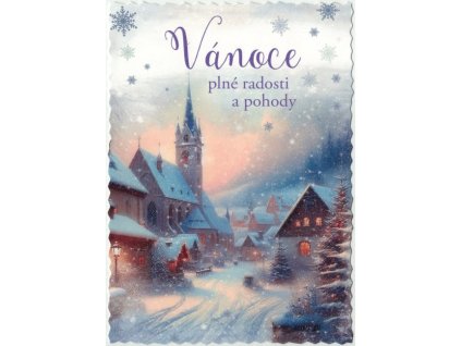 Pohlednice vánoční Vesnička