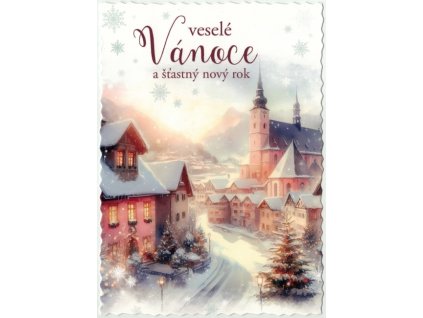 Pohlednice vánoční Vesnička 3