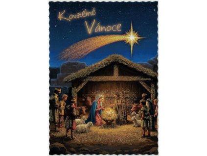 Pohlednice Kouzelné Vánoce (glitr)