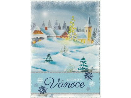 Pohlednice Vánoční malovaná 3