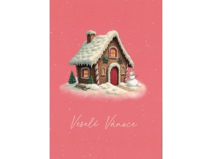 Pohlednice Veselé Vánoce - domeček