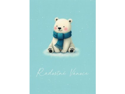 Pohlednice Radostné Vánoce - medvídek