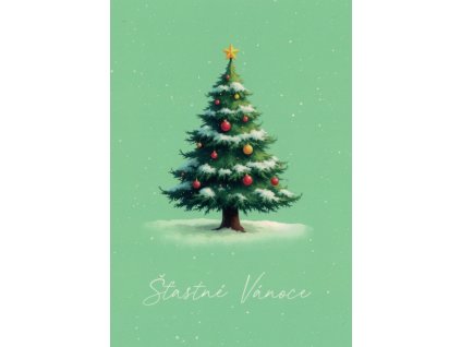 Pohlednice Šťastné Vánoce - stromeček