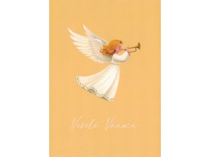 Pohlednice Veselé Vánoce - andělka