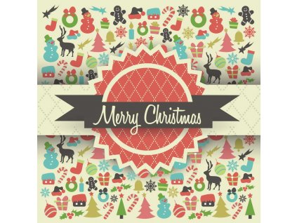 Pohlendnice Merry Christmas retro