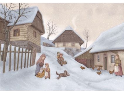 Pohlednice Zimní klouzačka