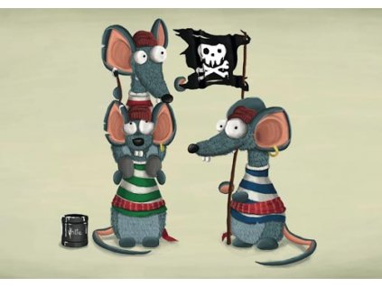 Pohlednice Mědvěd Wrr - Myši piráti