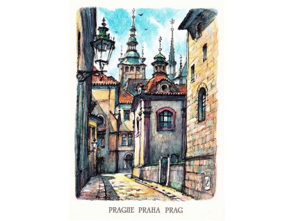 Pohlednice Praha, Jiřská ul. na Pražském hradě