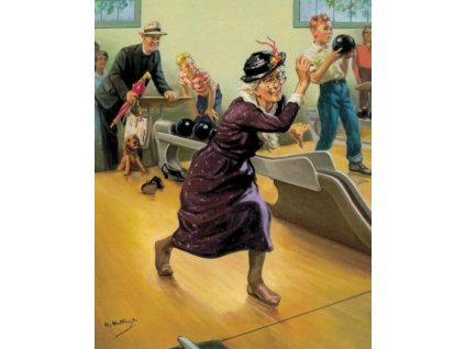 Pohlednice S babičkou na bowlingu