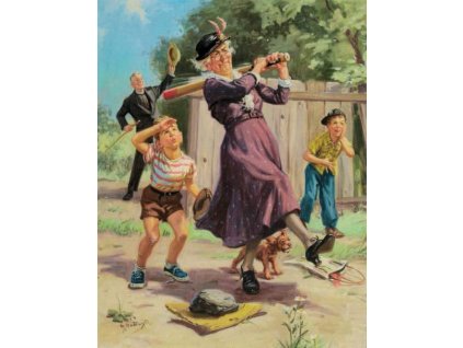 Pohlednice Babička hraje baseball